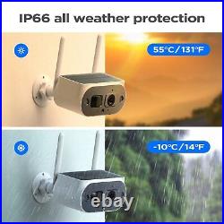 Solar Security Camera Wireless Outdoor 4MP Home WiFi Battery CCTV System 2K