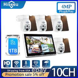 Solar WIFI 4Pcs Security Camera 10CH Wireless NVR PTZ Audio CCTV System WithHDD