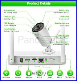 Solar WiFi Security IP camera CCTV system kit 8CH wireless 3MP MIC IPC HDD