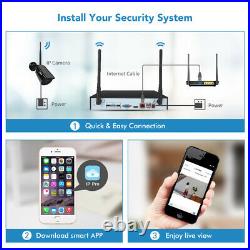 TMEZON 1080P Audio Wireless Security Camera 8CH WiFi NVR Outdoor CCTV System 2MP