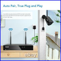 TMEZON 1080P Audio Wireless Security Camera 8CH WiFi NVR Outdoor CCTV System 2MP
