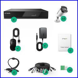 TMEZON 1080p CCTV Security Camera System 4CH DVR H. 265+ Lite Home Outdoor kit