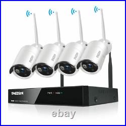TMEZON 4CH 2MP Wireless CCTV Camera 1080P WiFi NVR Outdoor Security System