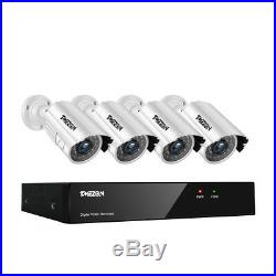TMEZON 4CH 720P CCTV Camera System HDMI Home Outdoor Security DVR IR Night Kit