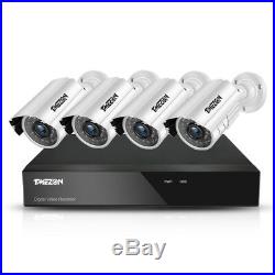 TMEZON 4CH 720P CCTV Camera System HDMI Home Outdoor Security DVR IR Night Kit