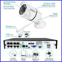 TMEZON 8CH 5MP NVR Outdoor 1080P POE Security IP CCTV Camera System Recording