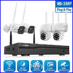 TOGUARD 3MP Wireless Security Camera System Outdoor 8CH H. 265+ CCTV Wifi NVR Kit