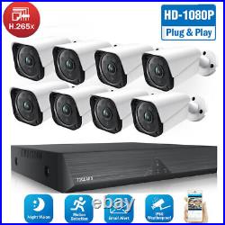TOGUARD 8CH DVR 1080P CCTV Security Camera System AHD Outdoor Home Security Cam