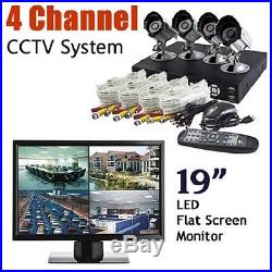 TUTIS 500GB CCTV HOME/OFFICE SECURITY SYSTEM+4 x CAMERA+19 LCD Mnitor