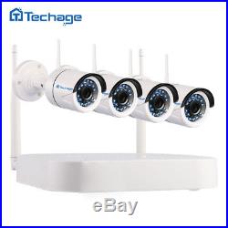 Techage 4CH 720P Wireless NVR 1.0MP Wifi IP Camera CCTV Home Security System