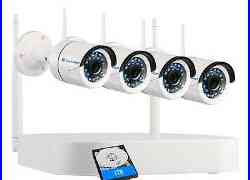 Techage 4CH 720P Wireless NVR 1.0MP Wifi IP Camera CCTV Security System +1TB HDD