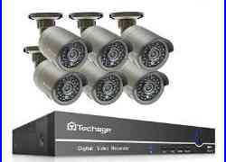 Techage 8CH 48V 1080P POE NVR 6PCS 2.0MP IP Camera Outdoor Security CCTV System