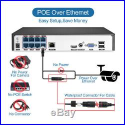 Techage 8CH 5MP H. 265 POE AI IP Camera 2-Way Audio Home Security CCTV NVR System