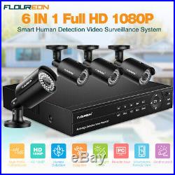 True HD 1080P 6-In-1 Video DVR Recorder Security Camera System CCTV Night Vision
