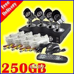 Tutis 250gb Cctv Home/office Security System 4 X Sony CCD Camera H. 264 Dvr Kit