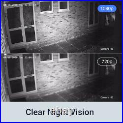 Used ANNKE 8CH 5MP Lite DVR 1080P Night Vision CCTV Camera Security System 1TB
