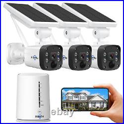 Used Hiseeu 10CH NVR 4MP Solar Battery Power Security Camera System CCTV Kit