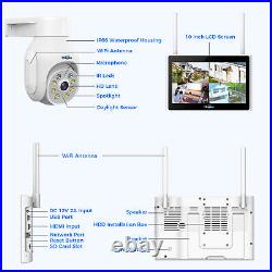Used Hiseeu Wireless Wifi 3MP PTZ Camera Security Camera CCTV System 10 Monitor