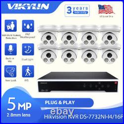 Vikylin 32CH 16POE NVR CCTV Security Camera System Kit 5MP ColorVu IP Camera Lot