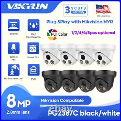 Vikylin Hikvision Compatible CCTV 4K 8MP ColorVu IP Camera Full Color Mic Lot