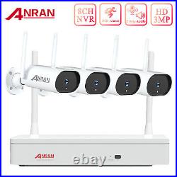 WIFI CCTV Security Camera System Outdoor Wireless Audio Home 8CH 3MP NVR 1TB HDD