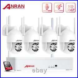 WIFI PTZ Security Camera System Wireless CCTV Outdoor Home Audio 8CH 3MP NVR 1TB