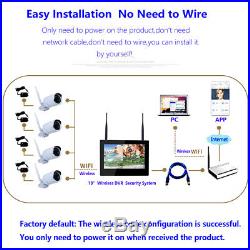 WiFi CCTV 4CH 10 TFT LCD NVR HD IP Camera Wireless Security System Night Vision