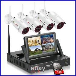WiFi Security Camera System CCTV Outdoor 1080P HD Home Wirelees Hard Drive Kit