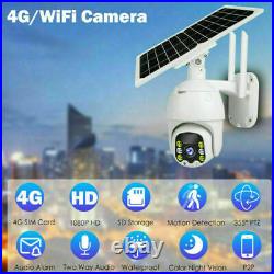WiFi Solar Power PTZ IP Camera 1080P HD Outdoor Security CCTV Motion Detection