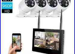 Wireless 10 TFT LCD Monitor 4CH DVR 960P HD WIFI CCTV Camera Security System US