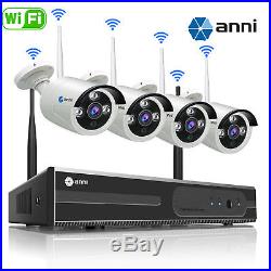 Wireless 1080p 4CH Video NVR IR-cut 720p Home WiFi CCTV Security Camera System