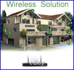 Wireless 4CH 1080P CCTV NVR IR Night Vision WIFI 1MP Camera Home Security System