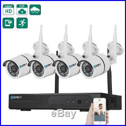 Wireless 4CH 1080P NVR 4 1500TVL Outdoor WIFI IR-CUT CCTV Camera Security System