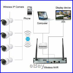 Wireless 4CH 1080P NVR 4 1500TVL Outdoor WIFI IR-CUT CCTV Camera Security System