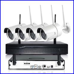 Wireless 4CH 1080P NVR Outdoor indoor WIFI HD Camera CCTV Security System Kit US