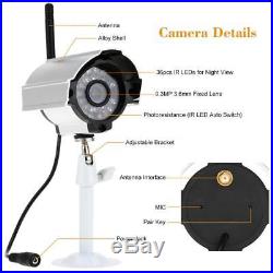 Wireless 7 TFT LCD 2.4G Quad 4CH Night Vision Camera CCTV Security System Video