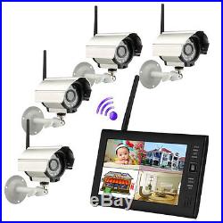 Wireless 7TFT LCD Monitor 2.4G 4CH DVR IR Infrared Camera CCTV Security System