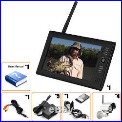 Wireless 7TFT LCD Monitor 2.4G 4CH DVR IR Infrared Camera CCTV Security System