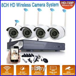 Wireless 8CH 1080P NVR IR Night Vision WIFI HD Camera Home CCTV Security System