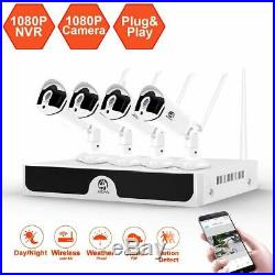 Wireless 8CH FHD 1080P NVR WiFi Camera Outdoor Home Security CCTV System Kit