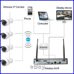 Wireless 8CH HDMI/VGA NVR Outdoor WIFI IR-CUT Camera Home CCTV Security System