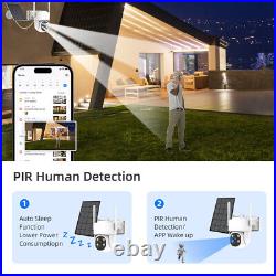 Wireless 8CH NVR CCTV System Set 4MP Wifi PTZ Security Solar Camera Night Vision
