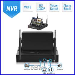 Wireless 960P 4CH 7''LCD NVR WIFI IP CCTV Security Camera System Outdoor Night