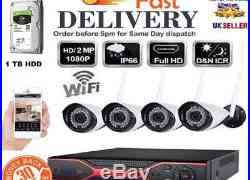 Wireless CCTV Camera Kit 4CH 1080P WIFI HDMI DVR Outdoor IP Security NVR System