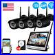Wireless Camera System 4CH 12'' Monitor NVR 1080P Outdoor Security CCTV Jennov