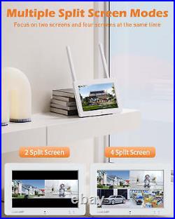 Wireless Home Security Camera System 2K 3MP CCTV 7 Touchscreen Monitor 4CH NVR