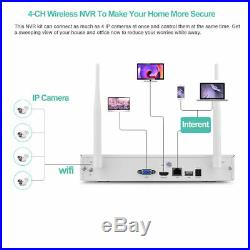 Wireless Home Security System Kit WIFI 4CH 960P CCTV NVR Outdoor IP Camera 1080P