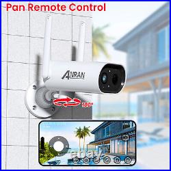 Wireless Security Camera Solar Battery Powered 180° Pan Outdoor Wifi CCTV System