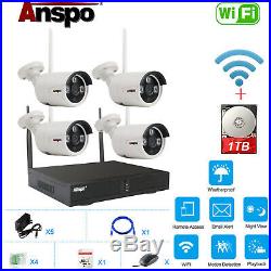 Wireless Security Camera System 4/8CH HD 1080P 1TB HDD CCTV WIFI Kit NVR Outdoor
