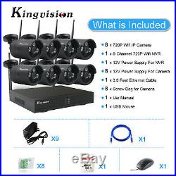 Wireless Security Camera System 4/8CH HD 720P CCTV WIFI Kit NVR Outdoor